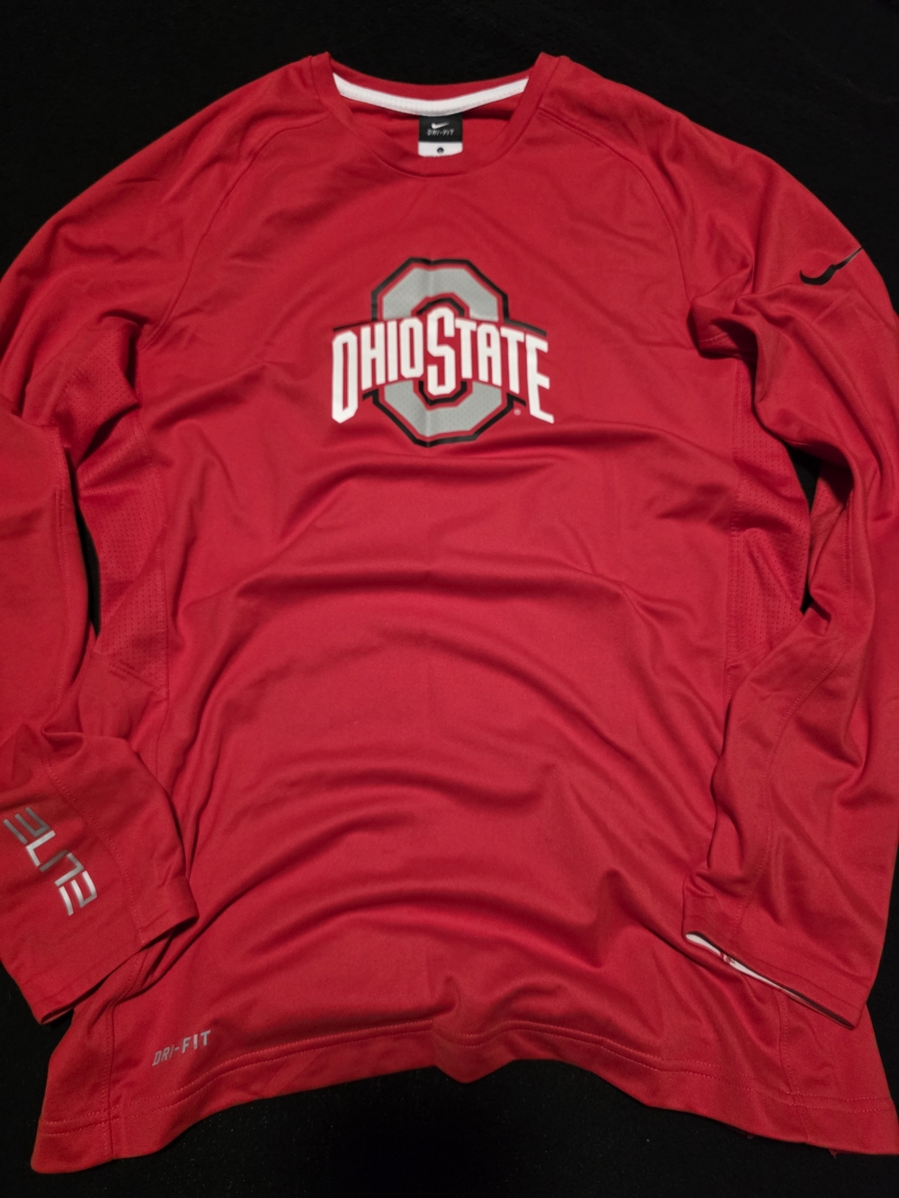 Nike Elite Ohio State Red Long-Sleeve Dri-FIT Pullover Shirt